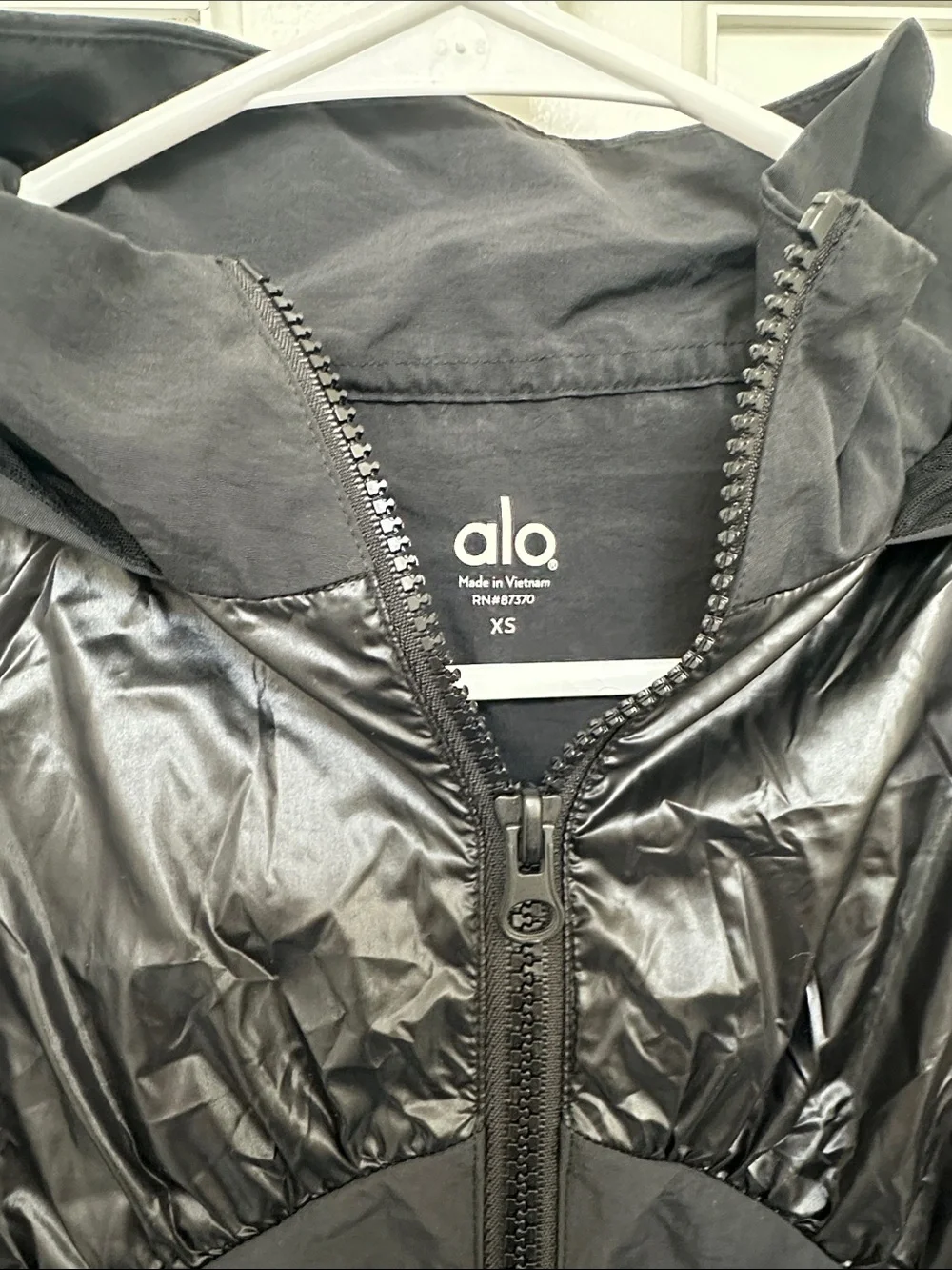 ALO Yoga Black Hooded Half-Zip Utility Jacket